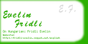 evelin fridli business card